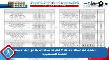 انطلاق حجز أسطوانات غاز 11 كجم من شركة البريقة مع رابط الأسماء المحدثة للمستفيدين